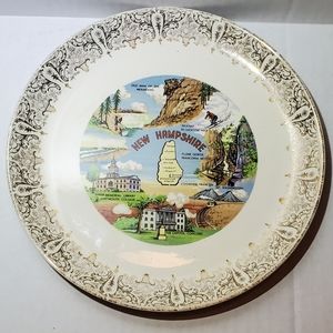 New Hampshire Vintage Souvenir Plate 9" See Description